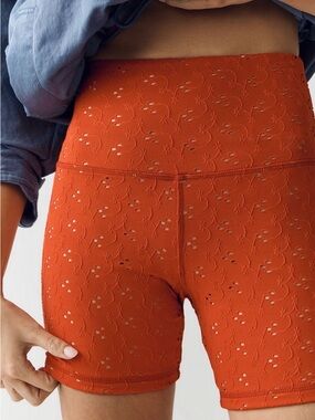 Red Eyelet shorts